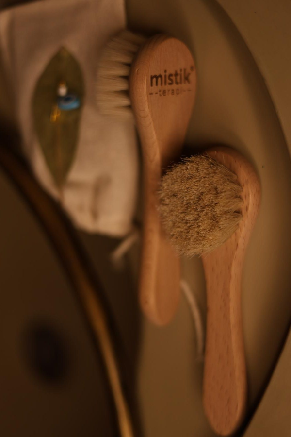 %100 Doğal At Kılı Yüz/Saç Bakım Fırçası